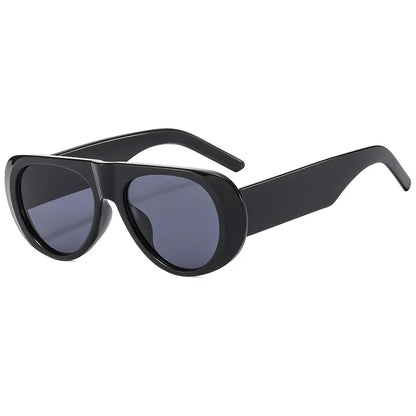 Vintage Oversized Oval Sunglasses Women Men New Fashion Wide Leg Leopard Red Gradient Sun Glasses Ladies Trendy Sexy Shades
