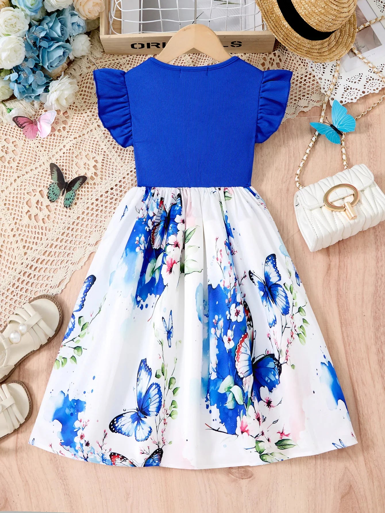 New Summer Children Dresses With Bow Print Casual Dress Outdoor Carnival Birthday Party Girl Clothes Cute Girl Skirt 2-10Y
