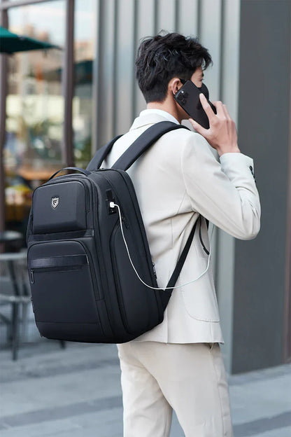 Men 36L Business Backpack USB Waterproof  Multi Pocket Backpacks Fit 17.3 Inch Laptop