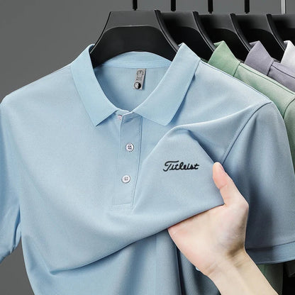 designer men's high quality brand short sleeves polo shirt lapel letter printing ventilate t-shirt business leisure men's wear