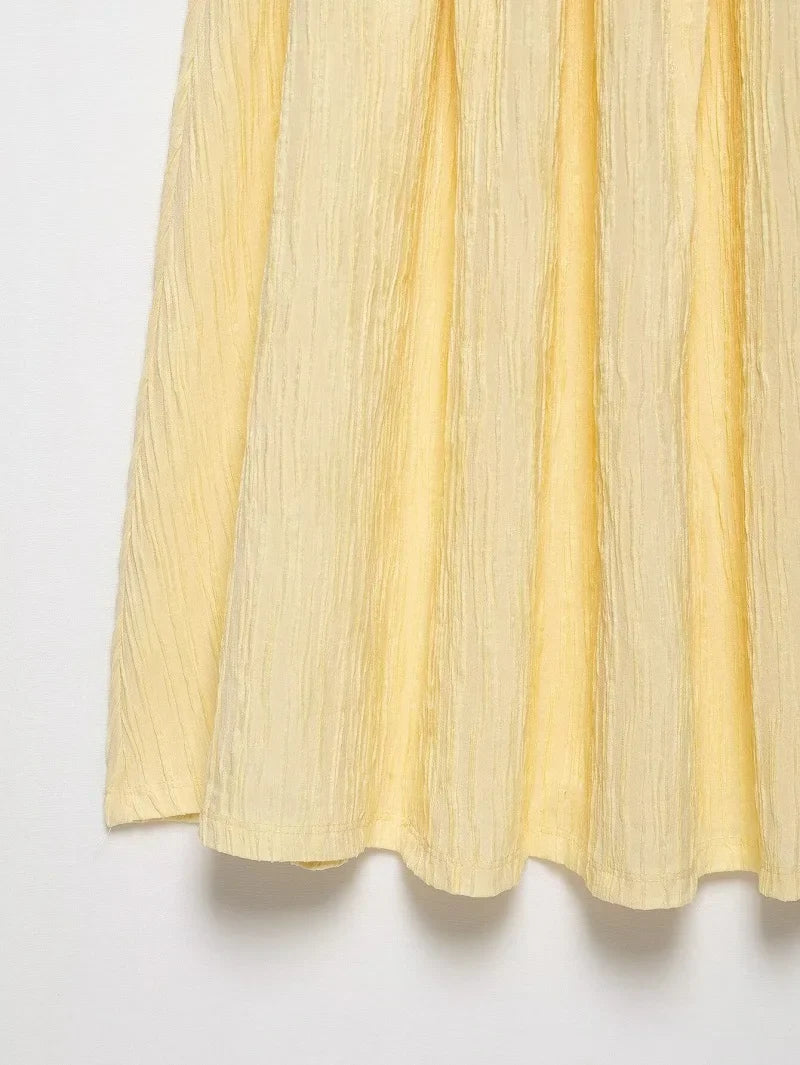 Pleated Slip Midi Dress Woman Elegant Party Long Dresses for Women Casual Women's Summer Dress Straps Beach Female Dress
