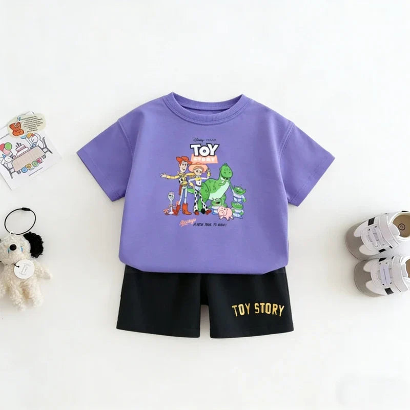 2piece/set For Boy Clothing Summer Cotton Cartoon Car Tshirt + Shorts Children's Wear Outfits Kids Costume Leisure Tracksuits