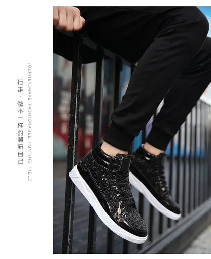 Mens Casual Shoes Non-slip Sports Outsole  Light High-top Men Fashion Boots Wear-resistant Male Sneakers 48