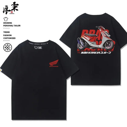Motorcycle T Shirt Men Scooter Racing Graphic Tee 100% Cotton Casual Streetwear Top
