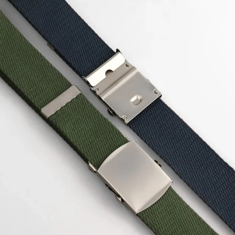 Outdoor Canvas Belt for Men - Breathable Camouflage Sports Waistband with Alloy Buckle, Unisex Youth Wear Resistant Straps