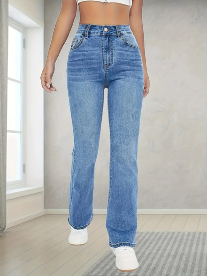 Womens Pants Casual Streetwear High Waist Wide Leg Flared Trousers Loose Fit Comfortable Daily Walking Denim