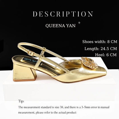 Nigerian Banquet Shoes and Bag Set Fashion Ladies Matching Shoes and Bag High Heels Wedding Party Coffee Color