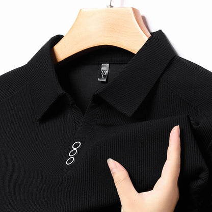 High quality brand long sleeve men's polo shirt autumn fashion customization high-end slim fit top casual business T-shirt