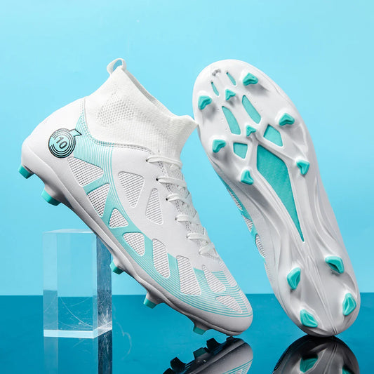 Chuteiras Profissionais Masculinas Cano Alto Esportiva Futebol Botas Ag/Fg Travas Longas Grama Artificial Treino Jogo Spi