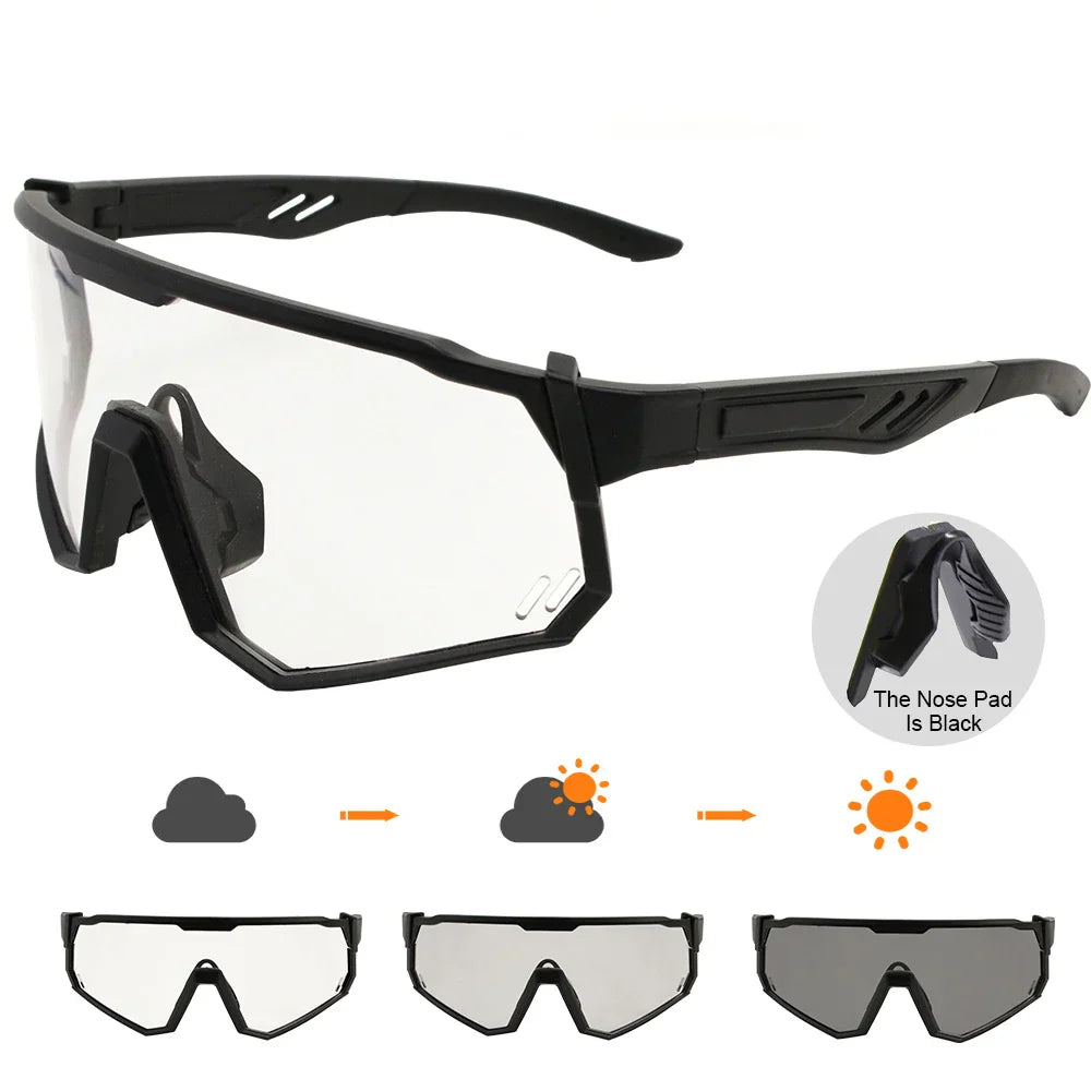 Photochromic Cycling Glasses Men Mountain Bike Sunglasses Women Clear MTB Sports Goggles Bicycle Triathlon Running Baseball