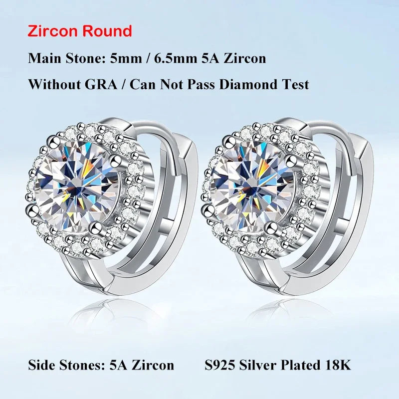 New In 1-2cttw D Color Moissanite Hoop Earrings for Women S925 Silver Party Small Ear Buckle Wedding Earring Wholesale