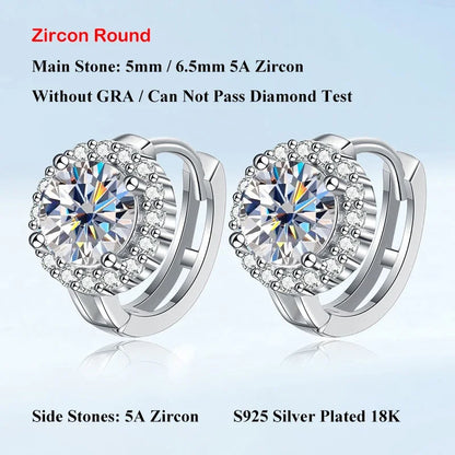 New In 1-2cttw D Color Moissanite Hoop Earrings for Women S925 Silver Party Small Ear Buckle Wedding Earring Wholesale