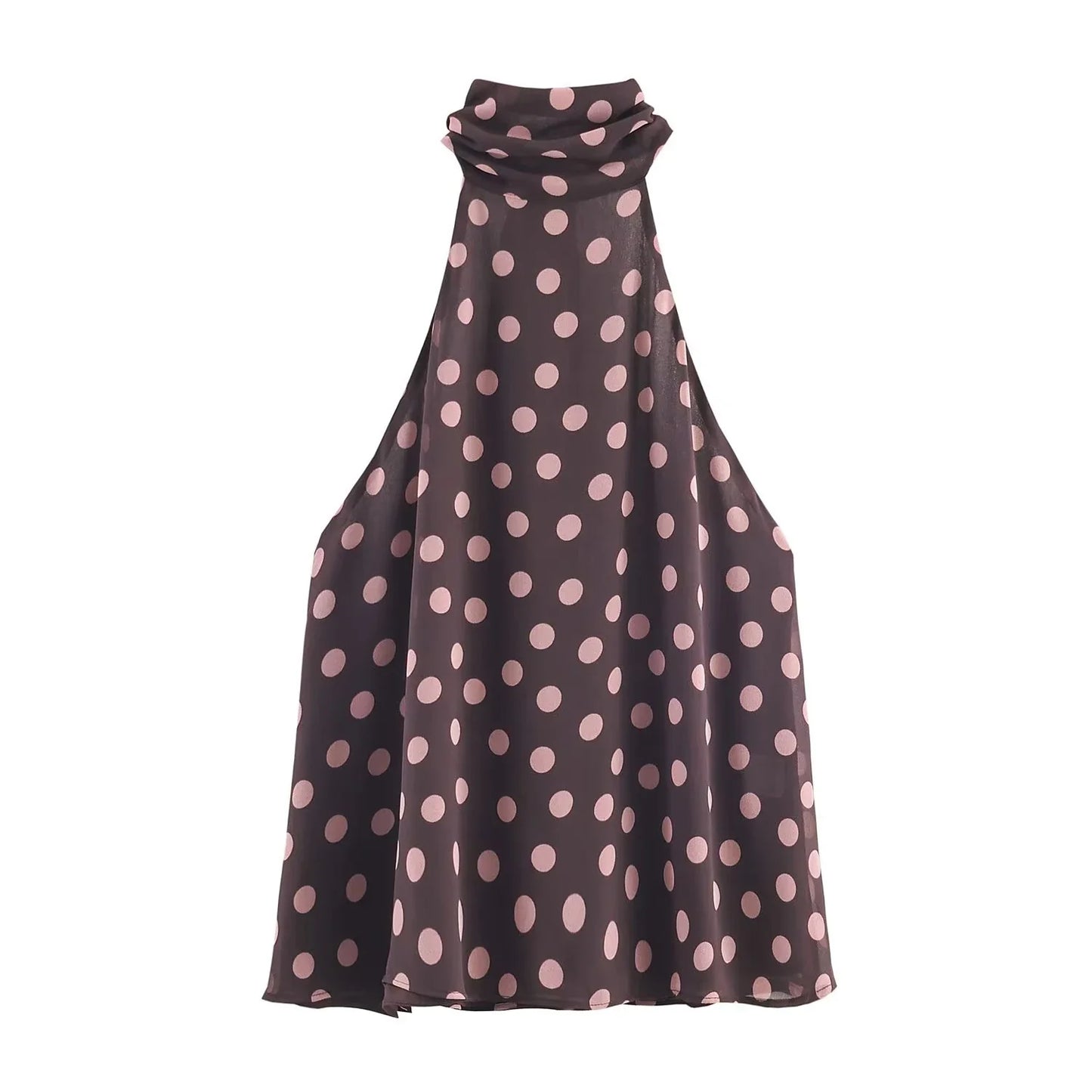 European and American style women's clothing new 2025 fashion versatile sleeveless bow decoration hanging neck collar top