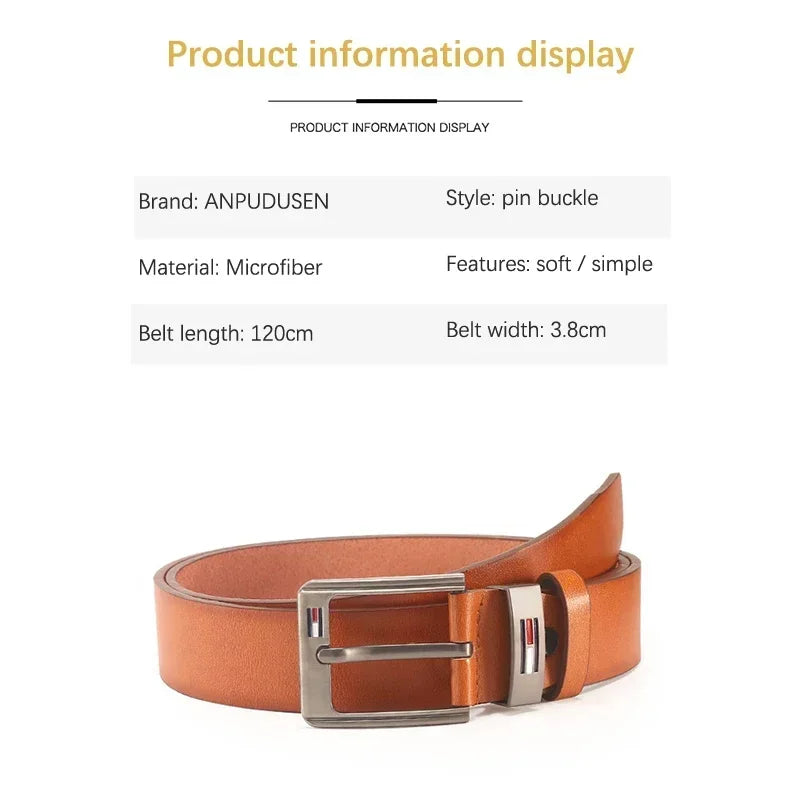 Male PU Leather Belt High Quality Men Belt Alloy Square Buckle Men Male Strap Pin Buckle Fancy Vintage Jeans Waistband Strap
