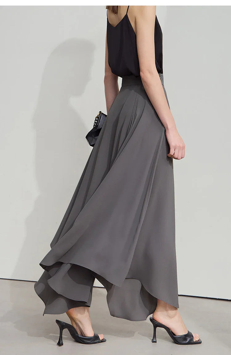 Minimalist Office Lady Skirts Women 2025 New Summer Solid Loose Asymmetric Large A-line Skirt Female Fashion 12542168