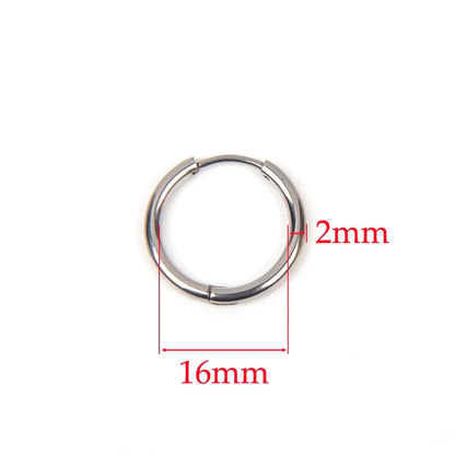 10pcs 316L Stainless Steel Hoop Earrings Women Men Punk Hiphop Circular Ear Buckle Ring Jewelry Gold Color Accessories Wholesale