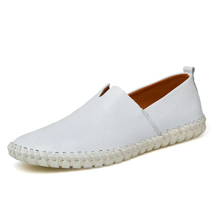 New Summer Breathable Men Loafers Handmade Leather Men's Driving Shoes Luxury Brand Flat Casual Shoes Soft Breathable Men Shoes