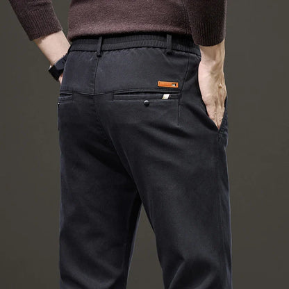 Business Straight Men's Pants Fashion Comfortable Brand Lyocell Soft Trousers Classic Simple Regular Solid Color Slim Pants