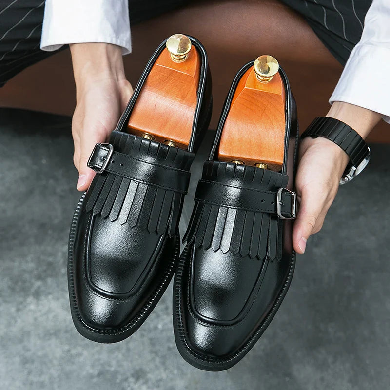 Mocassins Sociais Masculinos Com Borlas Decorativas, Sapatos Elegantes