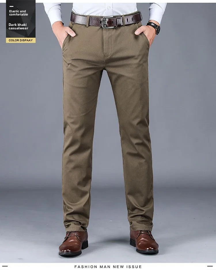 Men's Business Casual Pants Spring Summer Elastic Trousers Office Suit Pant Quick Dry Formal Stretch Pant Breathable Comfortable