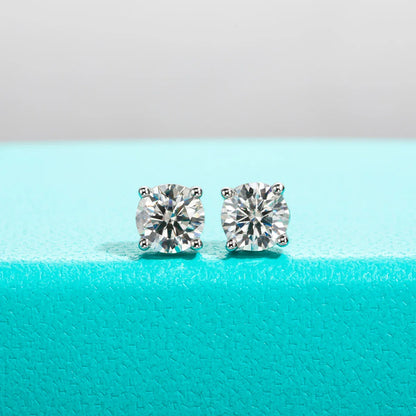10k Gold 4/3/2/1.6/1/0.6ct Moissanite Stud Earrings For Women Real 10K Gold Post Anti-allergy Men Earrings Jewelry