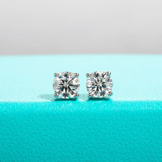 10k Gold 4/3/2/1.6/1/0.6ct Moissanite Stud Earrings For Women Real 10K Gold Post Anti-allergy Men Earrings Jewelry