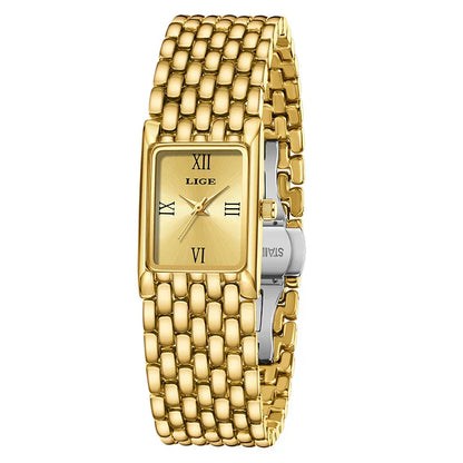 New Design Ladies Watch Fashion Quartz Wristwatch Silver Simple Square Women Watches Luxury Stainless Steel Folding Clock