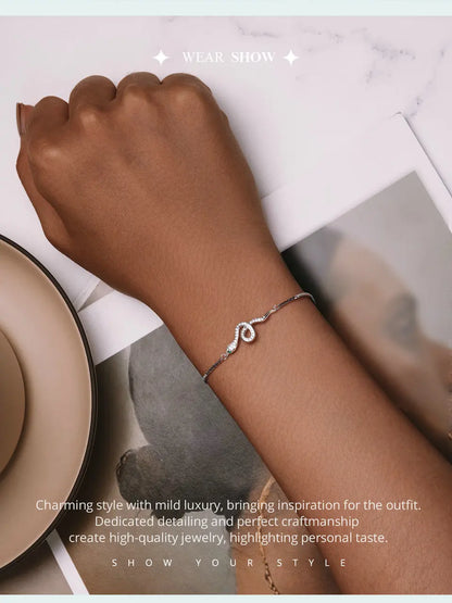 925 Sterling Silver Luxury Spirit Snake Bracelet Lobster Clasp Chain Pave Setting CZ for Women Trendy Fine Jewelry