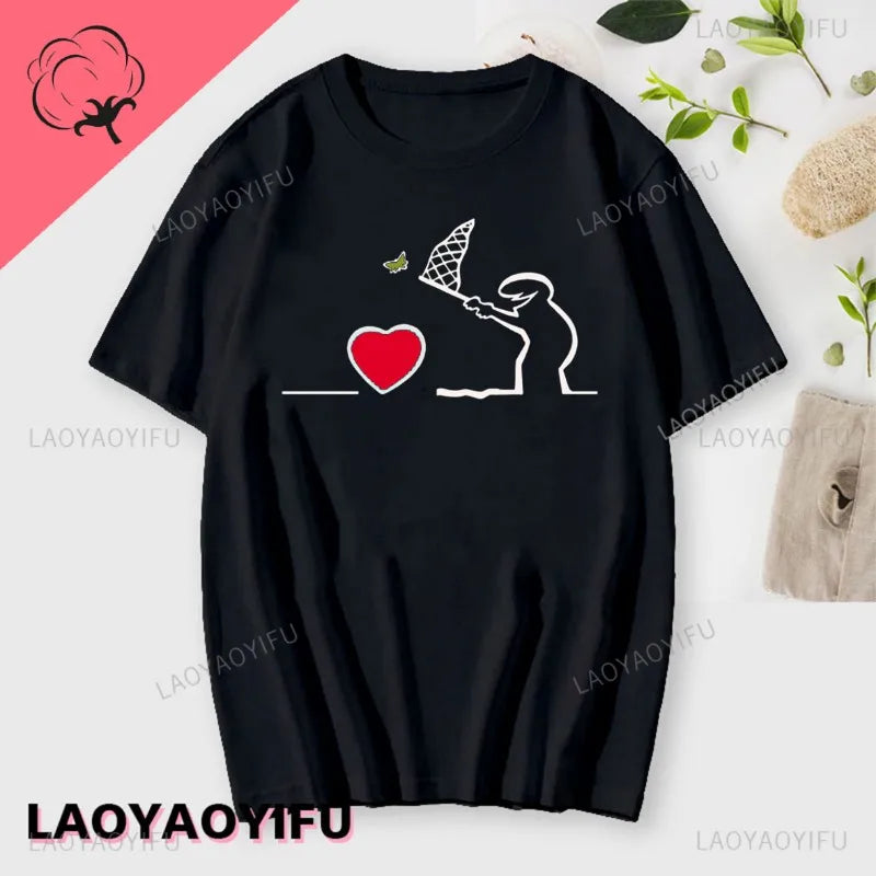 La Linea The Line Osvaldo Cavandoli TV Men Women Style Streetwear Tee Fashion Cotton T Shirt Round Neck Casual Summer Camiseta