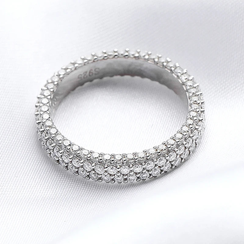 2.5cttw All Moissanite Rings for Women Full Enternity Sparkling Matching Diamond Band Sterling Silver S925 Jewelry