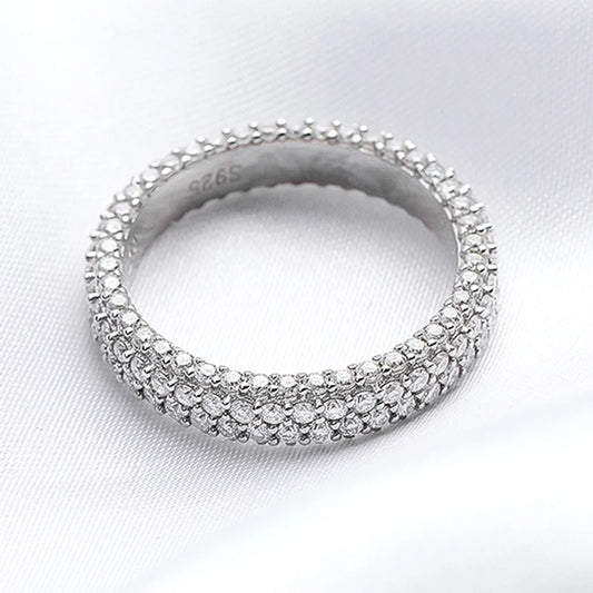 2.5cttw All Moissanite Rings for Women Full Enternity Sparkling Matching Diamond Band Sterling Silver S925 Jewelry