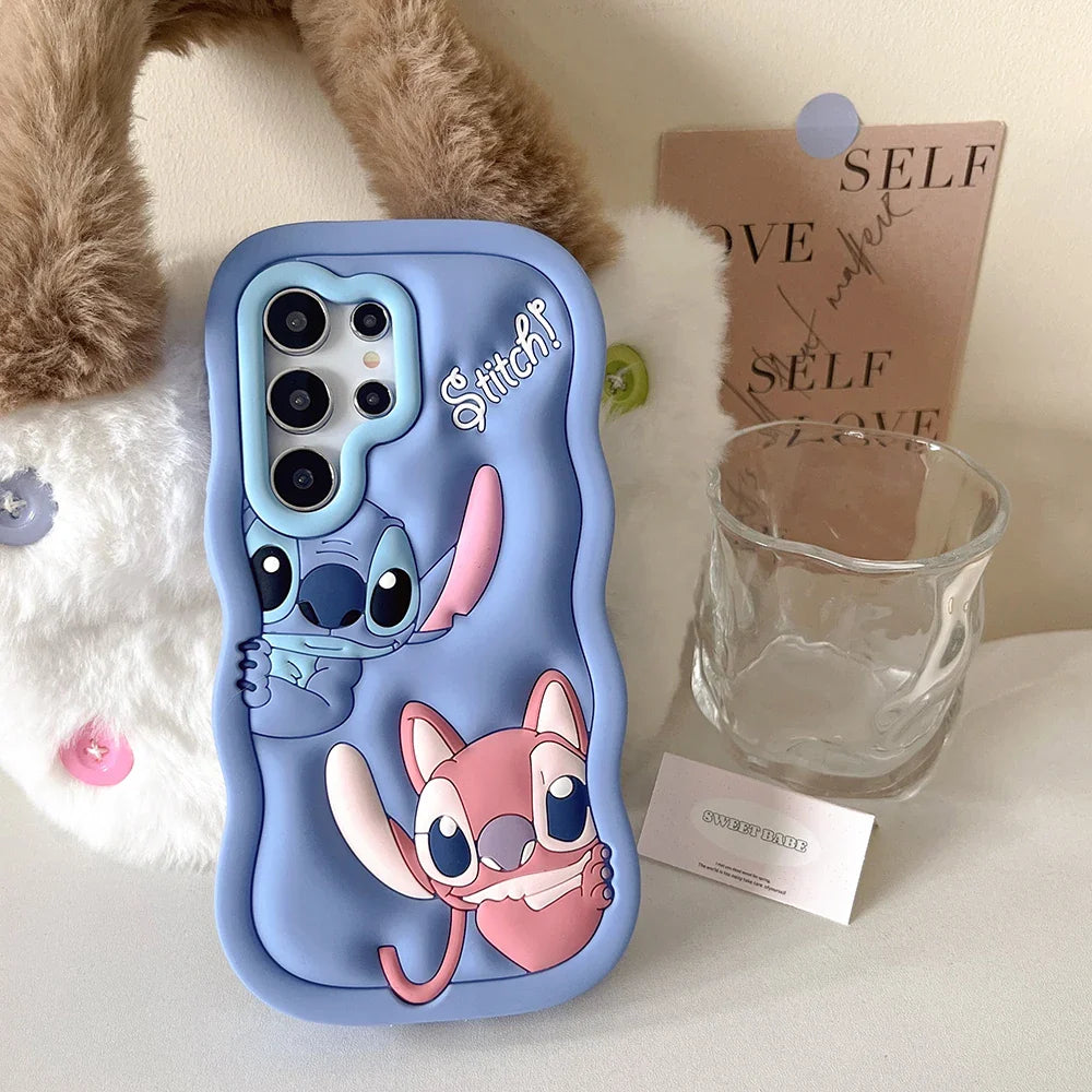 Cartoon Stereoscopic Stitch Angel Phone Case for Samsung Galaxy