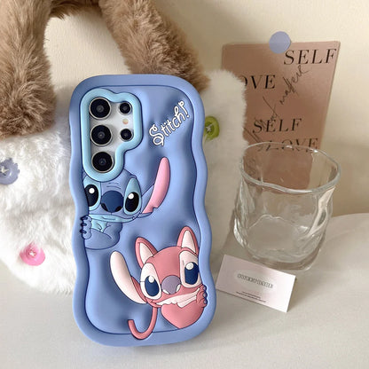 Cartoon Stereoscopic Stitch Angel Phone Case for Samsung Galaxy