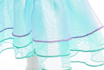 Ariel Cosplay Princess Costume Kids Cartoon Printed Dress Girls Halloween Children Carnival Birthday Party Clothes