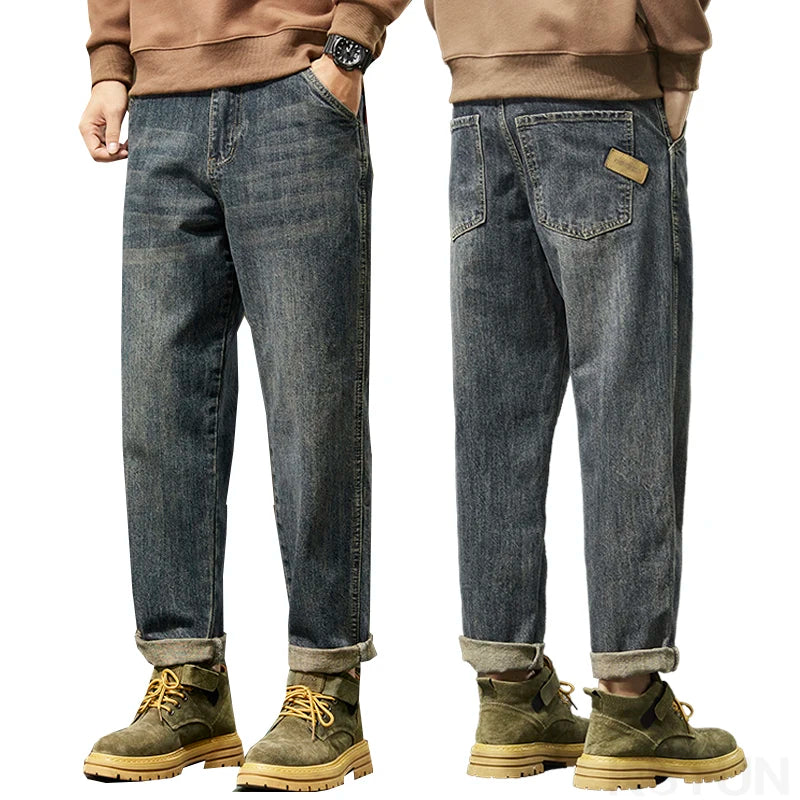 Black Jeans Men Harem Pants Loose Fit Denim Trousers Baggy Pants Mens Desinger Clothing Oversized 42 Cowboys 2024 New Kpop