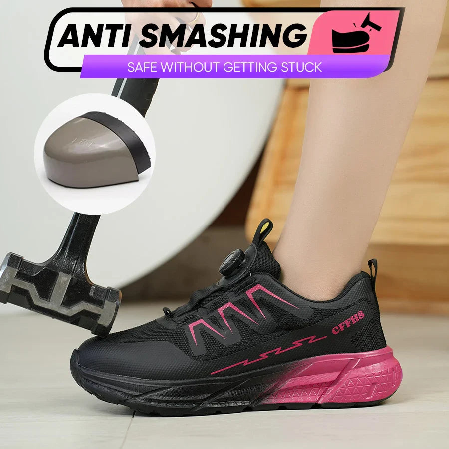 Women Safety Shoes Steel Toe Work Boots Breathable Puncture Proof Sport Work Sneakers Comfortable Construction Security Boots