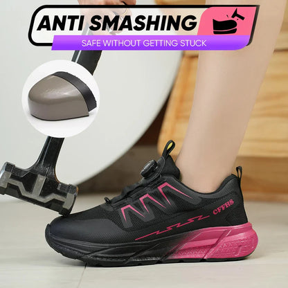 Women Safety Shoes Steel Toe Work Boots Breathable Puncture Proof Sport Work Sneakers Comfortable Construction Security Boots