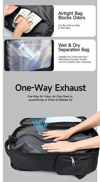 Travel Backpacks Vacuum Backpack 14 15.6 17.3inch Laptop Backpack For School Backpack Men Schoolbag Compression Backpack