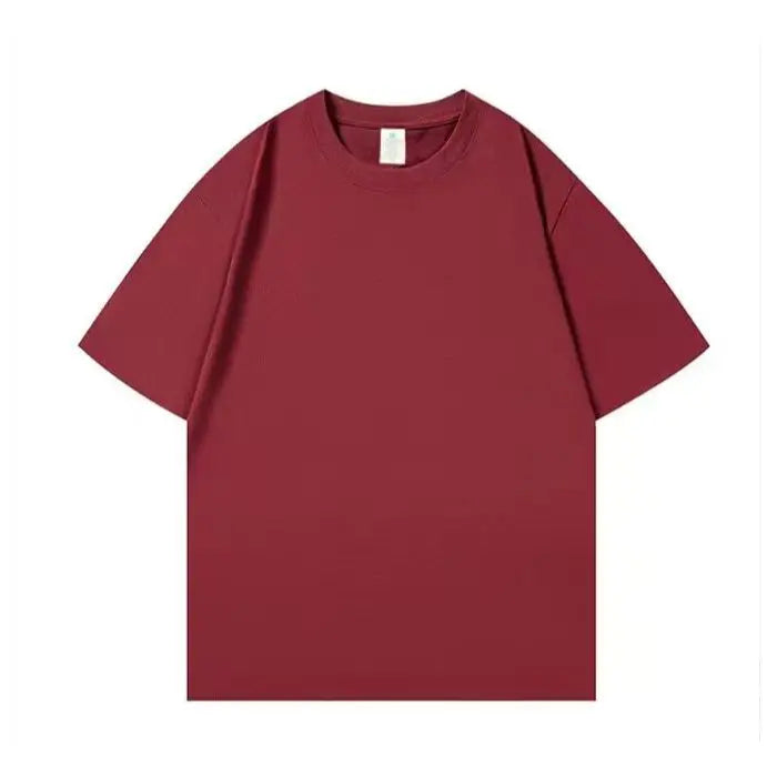 Summer 100% Cotton Oversized T shirts for Women Men Brown Casual Female Korean Streetwear Tees Unisex Basic Solid Young Cool Top