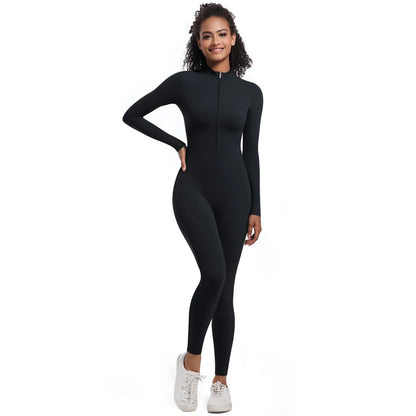 Women's Jumpsuit Women's Sports Shapewear Seamless Slim Fit Long Sleeve Sports Bodysuit  Fitness Sports Bodysuit Yoga Suit