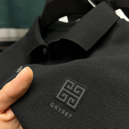 100% cotton breathable polo shirt short sleeve men's brand T-shirt 2023 summer high-end embroidery casual loose Paul shirt men's