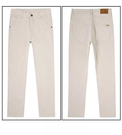 Men's Straight Leg Jeans Slim Fit Stretch Comfort Denim Pants Korean Casual Fashion Minimalist Business Male Daily Trousers