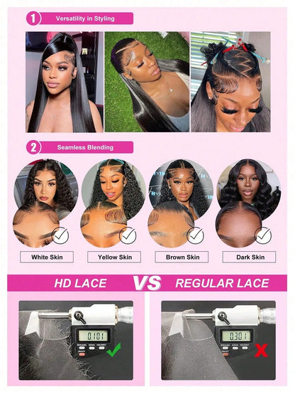 13x413x6 HD Body Wave Lace Front Human Hair Wigs Pre Plucked Remy 40 42 Inch 5x5 Glueless Wet And Wavy Lace Frontal Wigs