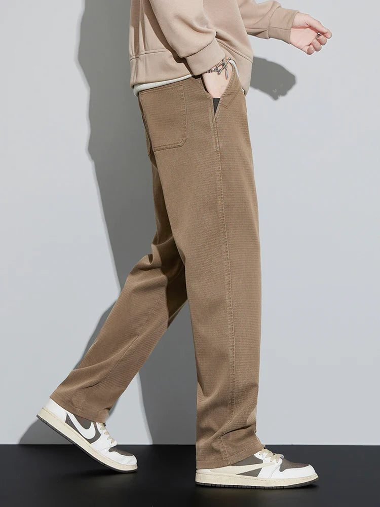 4 Colors New Straight Men's Pants Baggy Casual Lyocell Comfortable Stretch Trousers Male Wide Fashion Korean Pants Streetwear