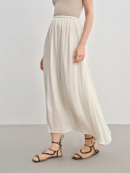 Plus-Size Women's Lightweight Flowing A-Line Skirt - 2025 Summer New Fashionable Commute Long Dress 25DS82792