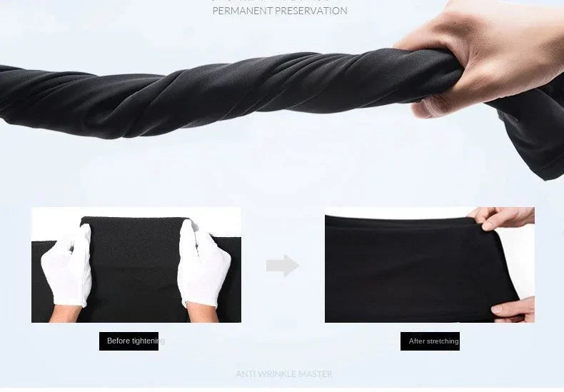 Casual Suit Pants Stretch Men's Dress Pants Black Navy Blue Suit Pants Straight Slim-Fit Business Formal Trousers Plus Size 40