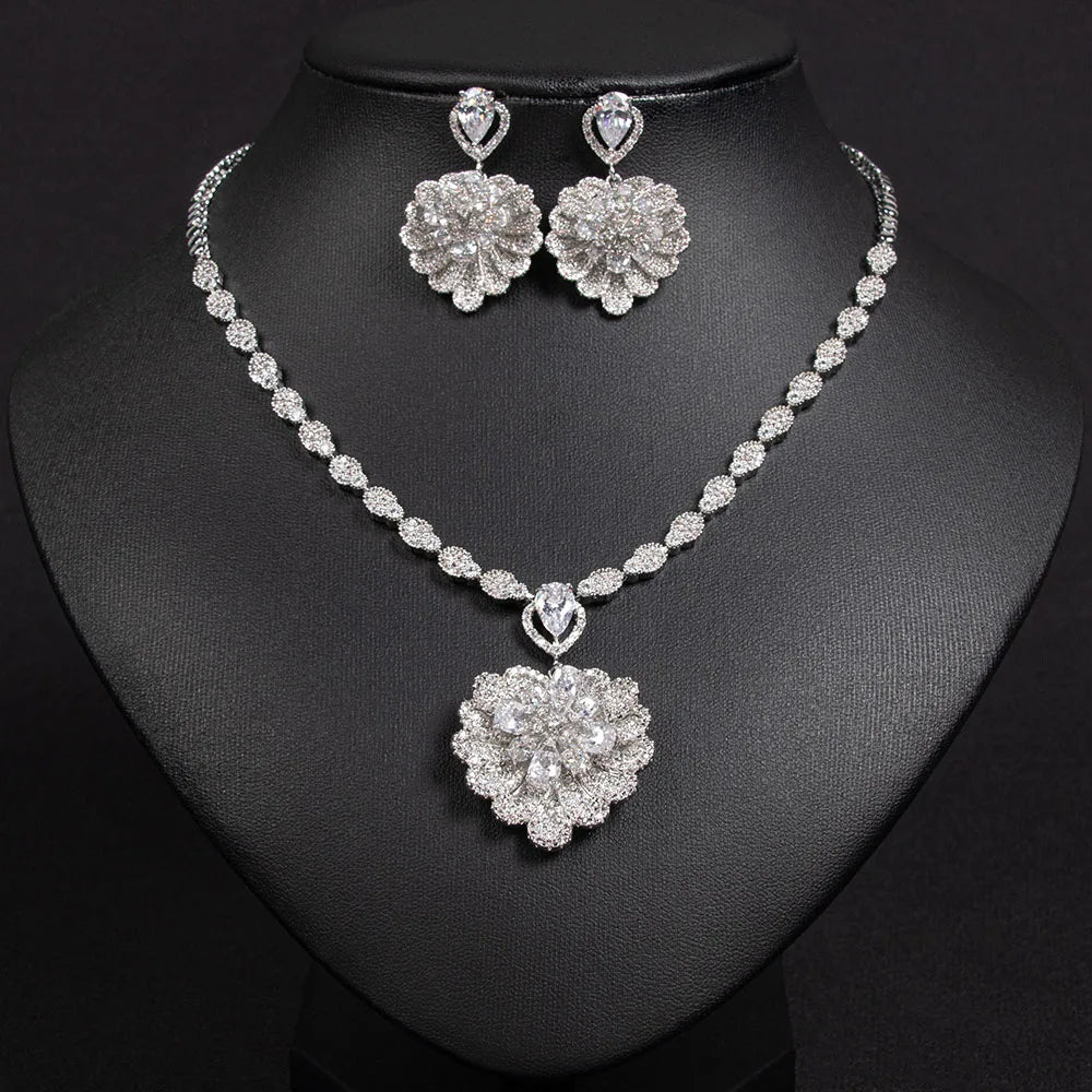 Personalised Original Sturdy Shell Bloom Flower Jewellery Set Bridal Wedding Party Dating Holiday Ladies Jewellery S-347