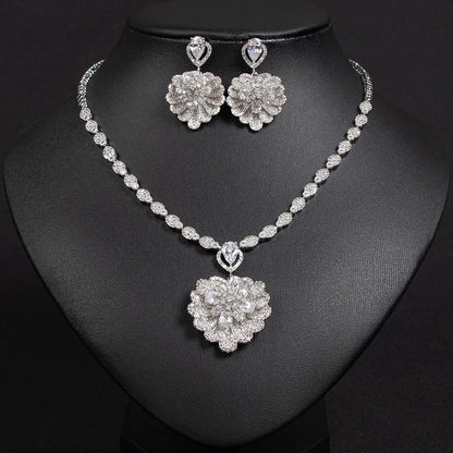 Personalised Original Sturdy Shell Bloom Flower Jewellery Set Bridal Wedding Party Dating Holiday Ladies Jewellery S-347