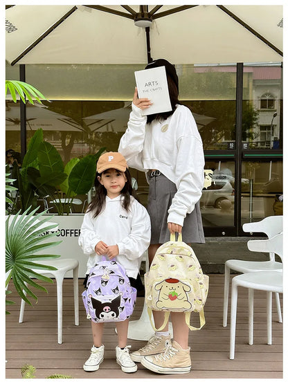 Anime Cartoon Kuromi Melody Cinnamoroll Backpack Boys Girls Cartoon Hello Kitty Kawaii Canvas Fashion Children's Schoolbag