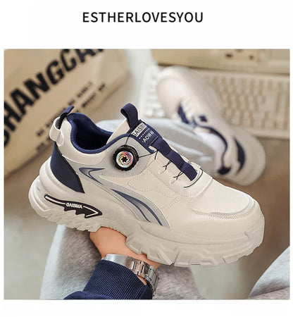 2025 Autumn New Men's Versatile High-Top Trendy Thick-Soled Running Shoes Breathable Casual Trendy Shoes